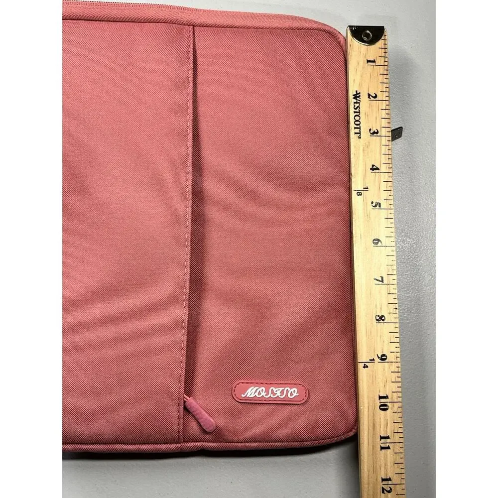 Blush Pink Soft Case Laptop Computer Device Sleeve Full Zip Cushioned Zip Pocket
